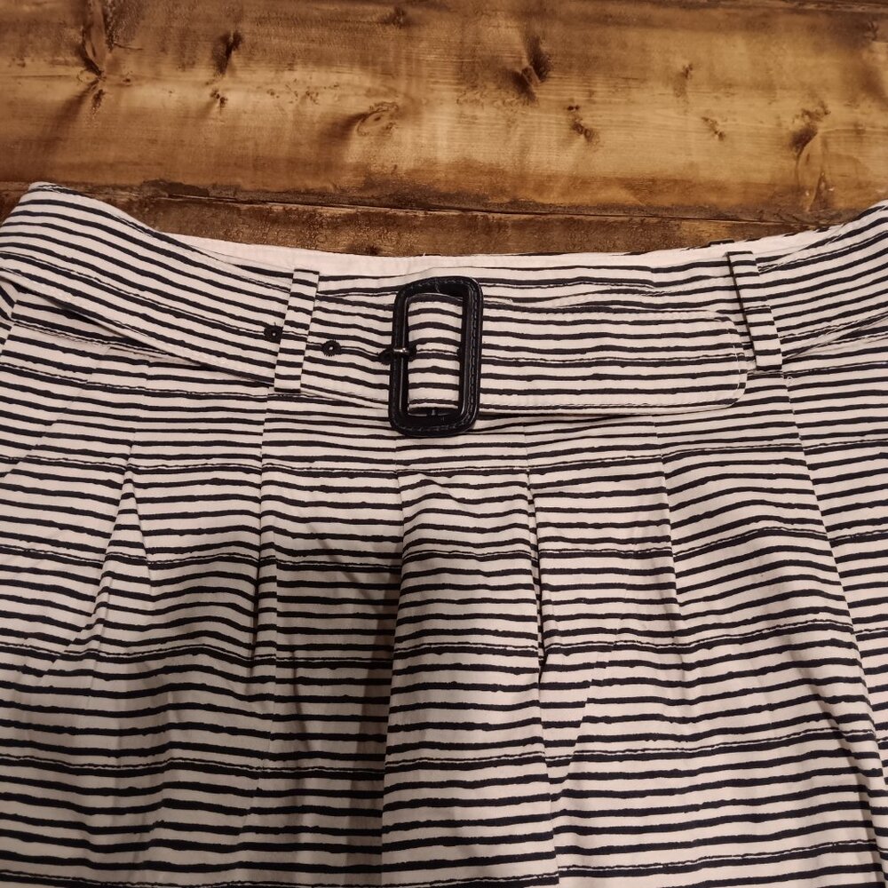 ✨️ Outback Red Skirt Size 10 Dark Blue and White Striped - Picture 2 of 4